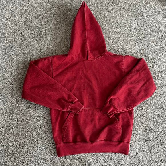 Los Angeles Apparel Heavy Fleece Hoodie Sweatshirt Red SMALL Unisex - Picture 2 of 8